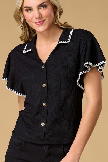 Versona all a flutter top BLACK