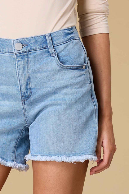 Versona come out to fray denim shorts LIGHT_WASH_DENIM