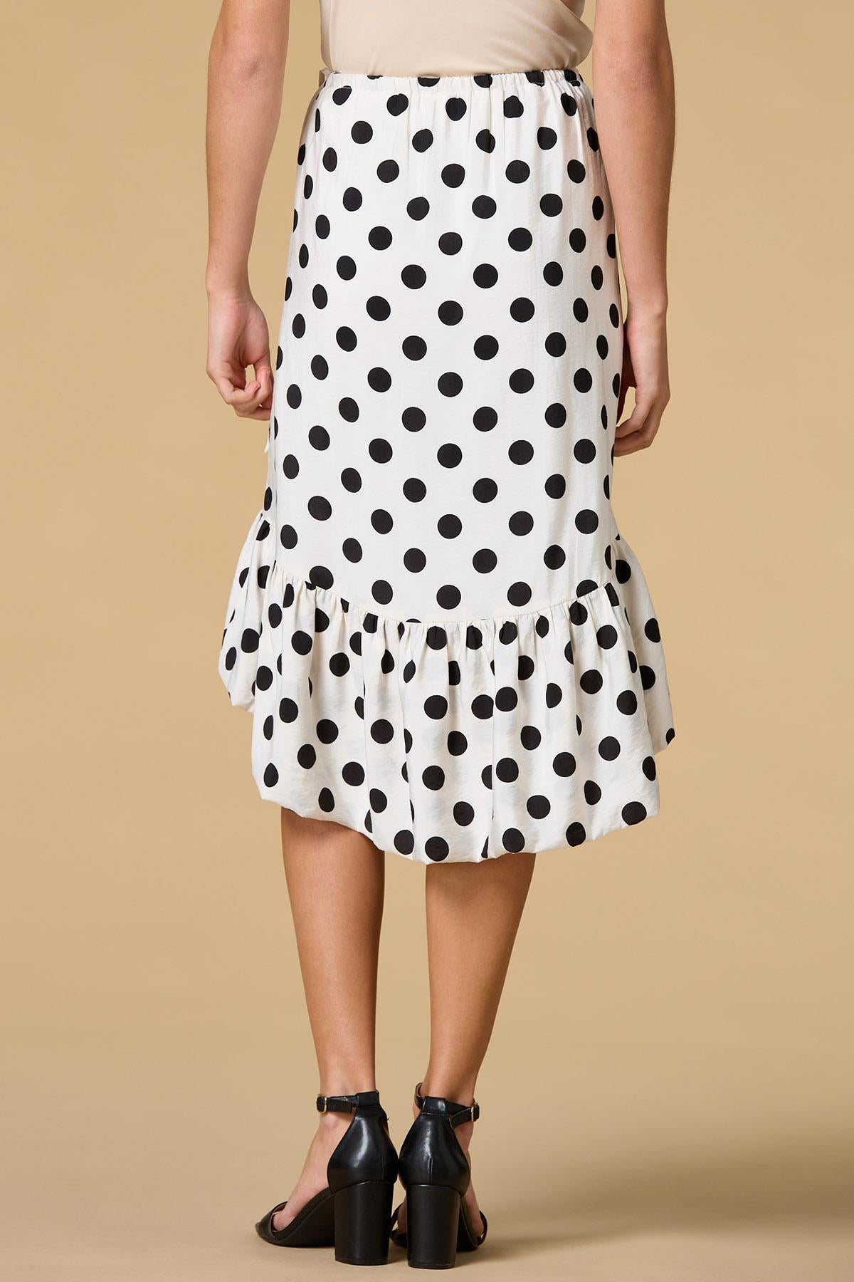Versona dot to trot midi skirt BLACK_WHITE_PATTERN
