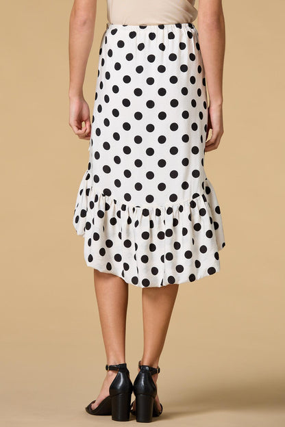 Versona dot to trot midi skirt BLACK_WHITE_PATTERN