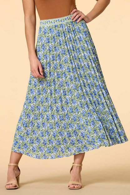 Versona pansy party maxi skirt BLUE_MULTI