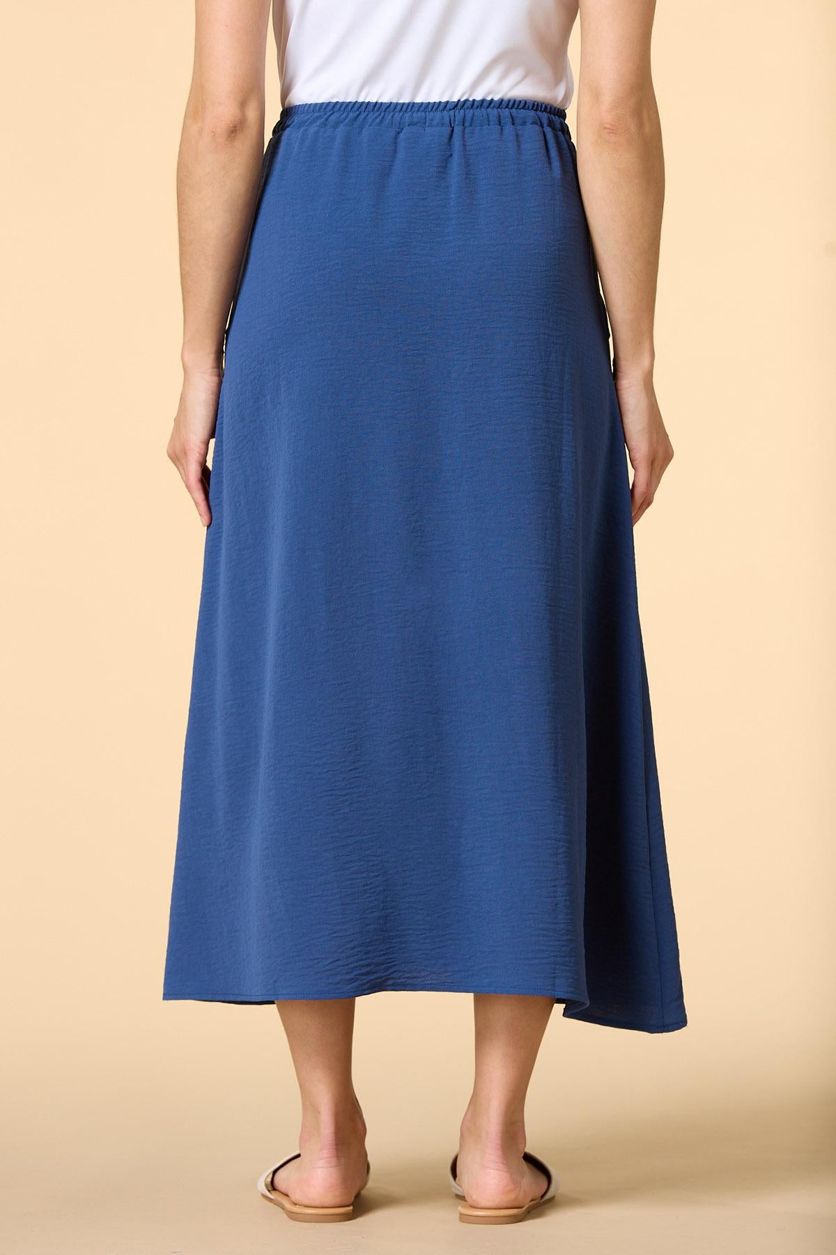 Versona ocean waves midi skirt NAVY