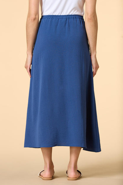 Versona ocean waves midi skirt NAVY
