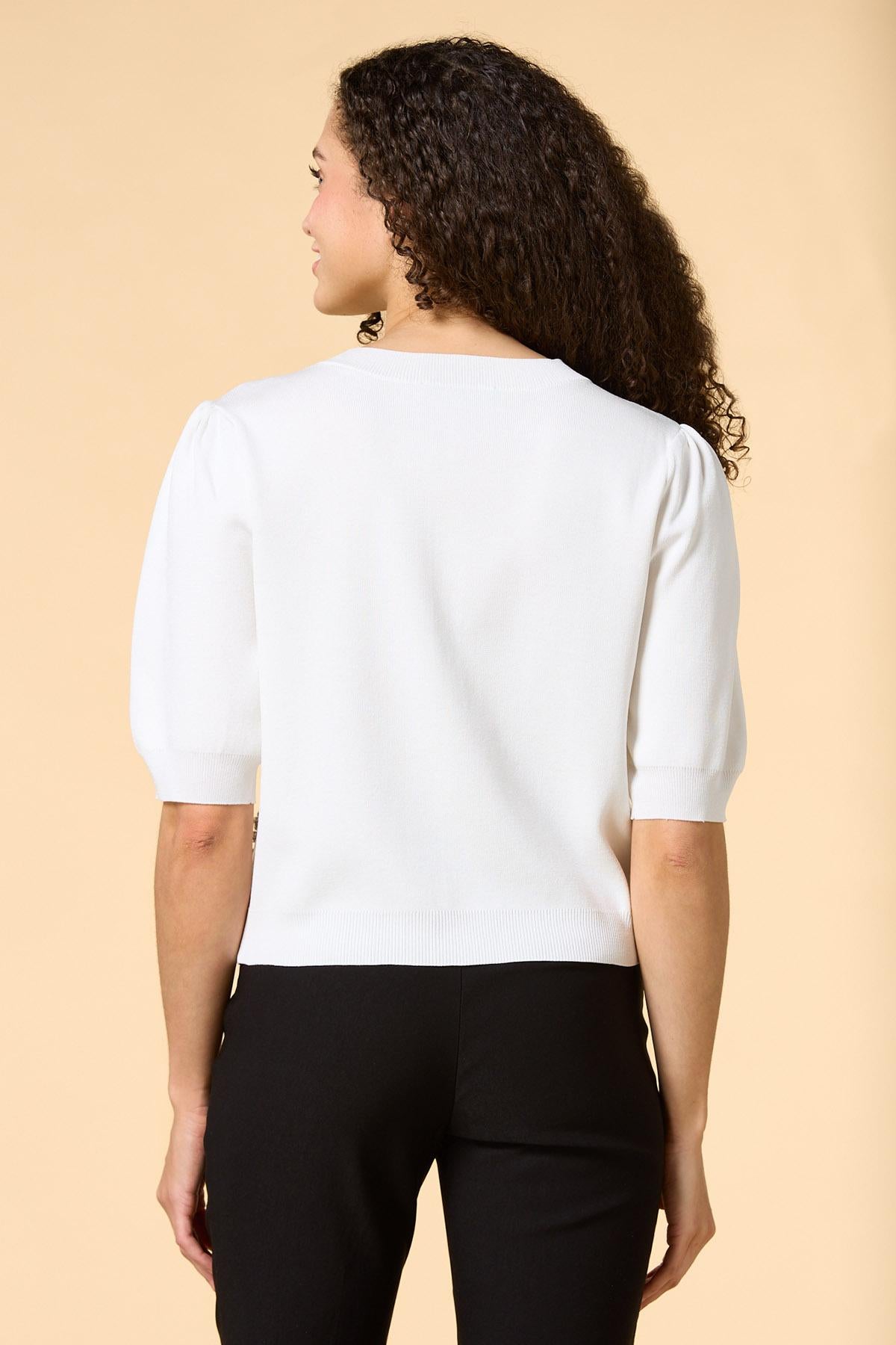 Versona still bejeweled cardigan WHITE