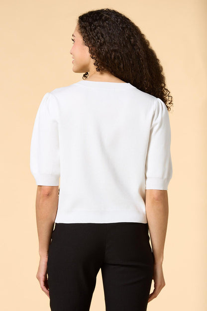 Versona still bejeweled cardigan WHITE