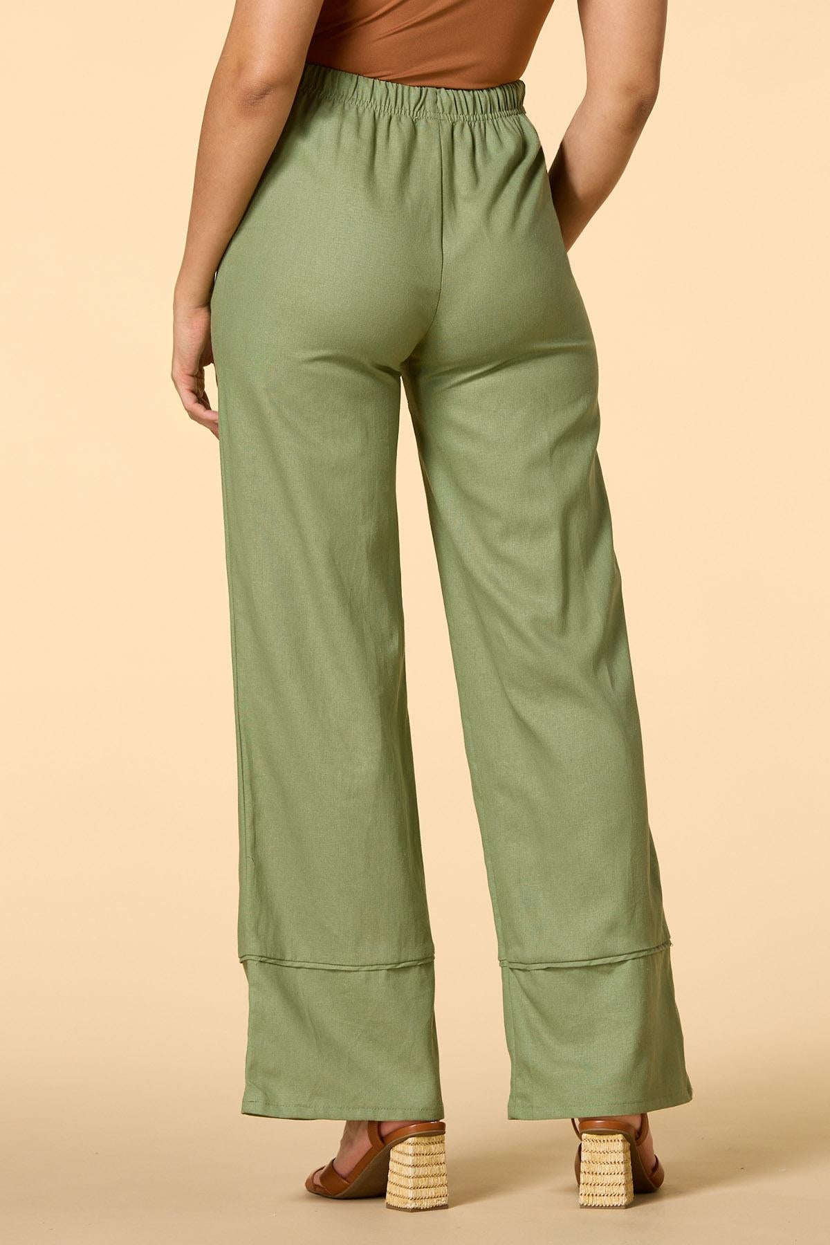 Versona make it a martini linen pants OLIVE