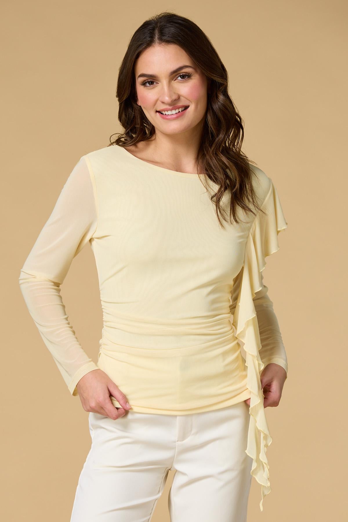 Versona flutter me up mesh top YELLOW