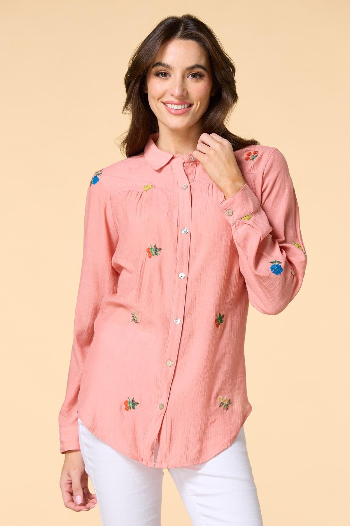 Versona coral blossoms shirt PINK