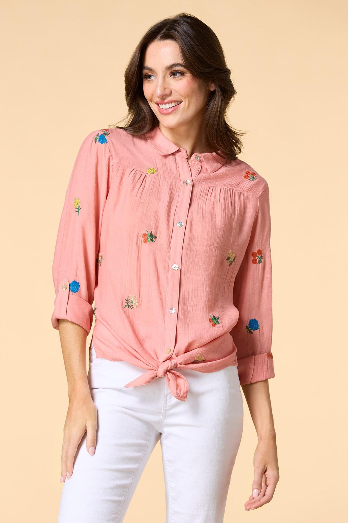 Versona coral blossoms shirt PINK