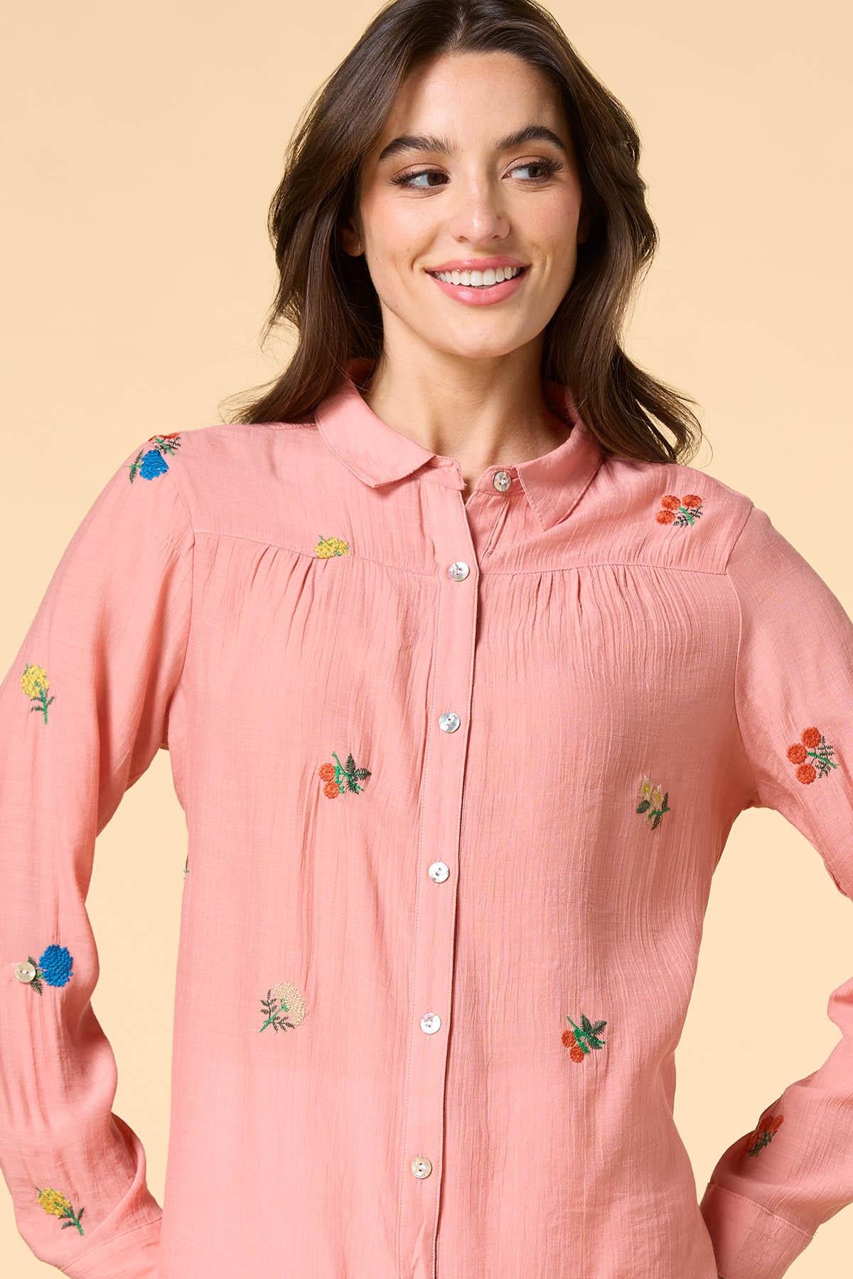 Versona coral blossoms shirt PINK