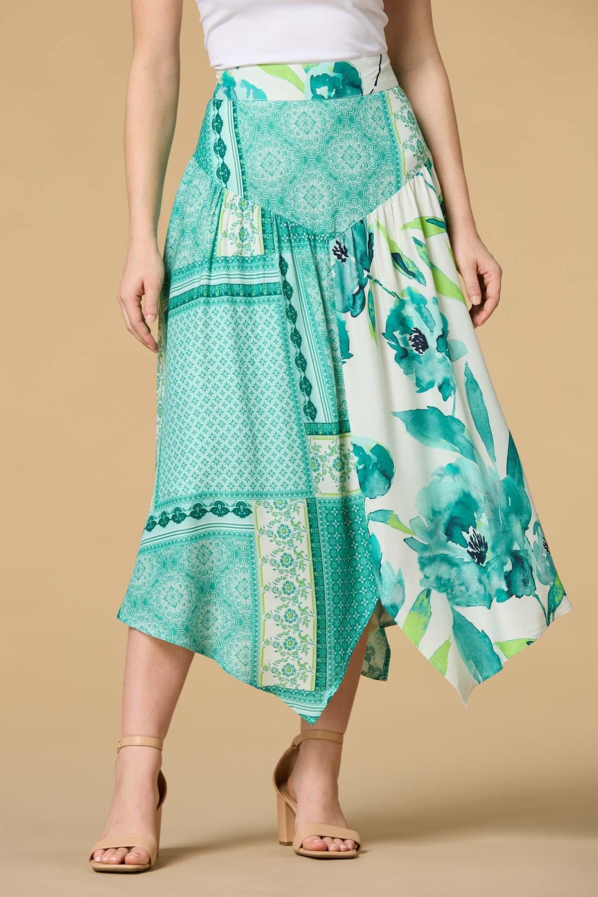Versona on island time midi skirt GREEN_MULTI