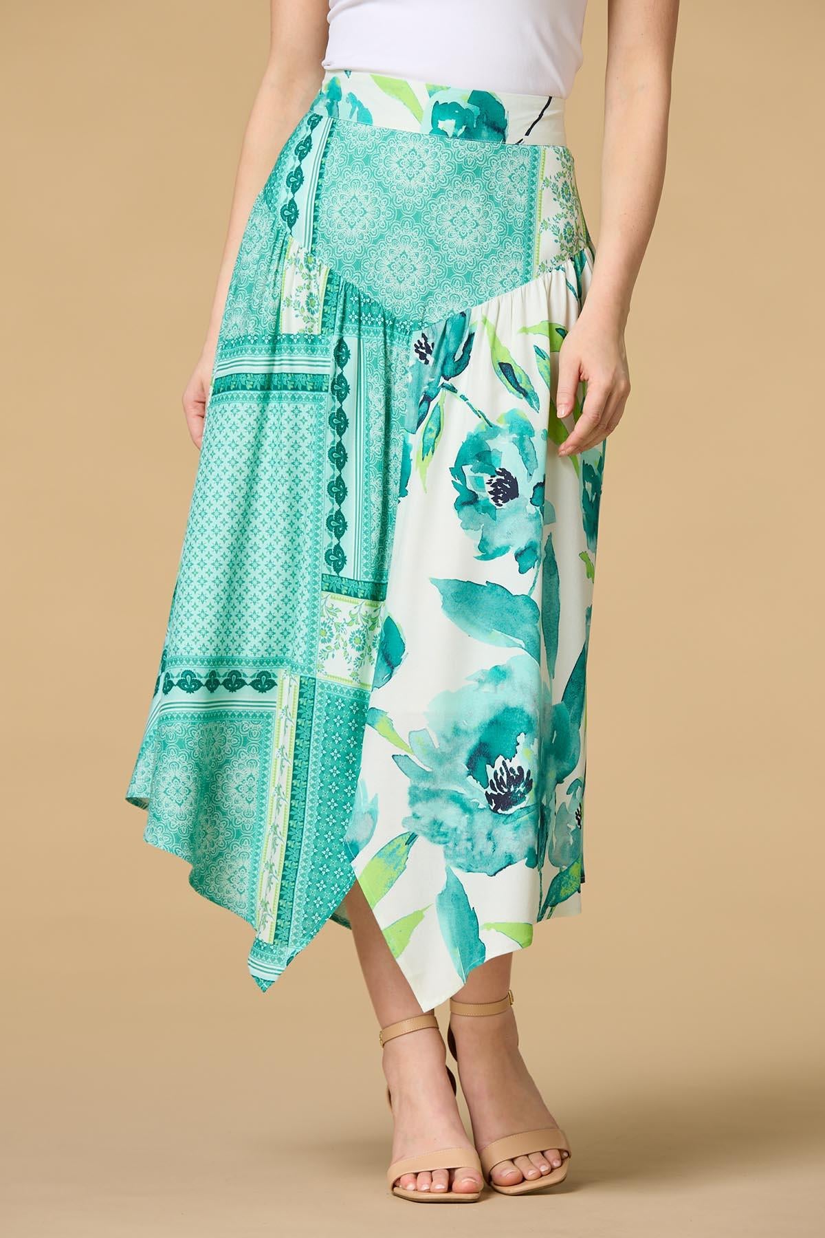 Versona on island time midi skirt GREEN_MULTI