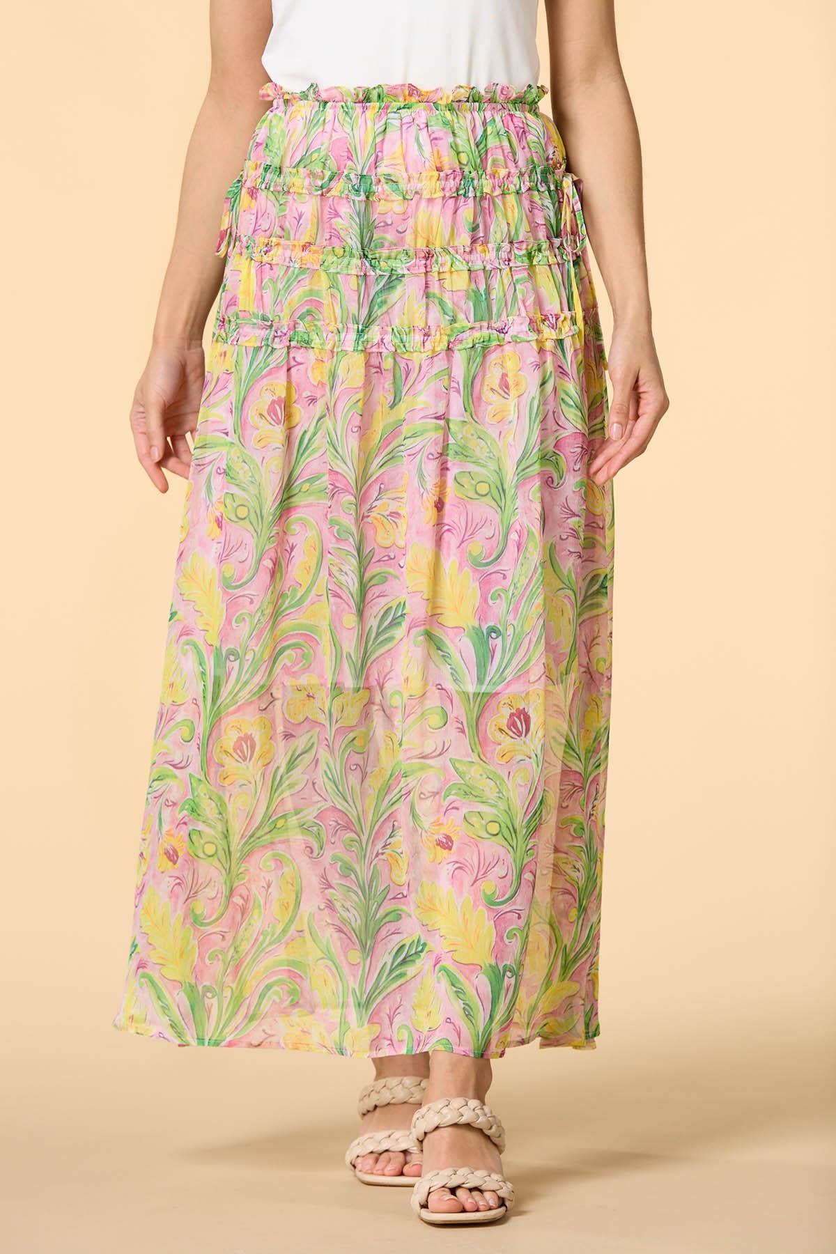 Versona spring showers maxi skirt MULTI