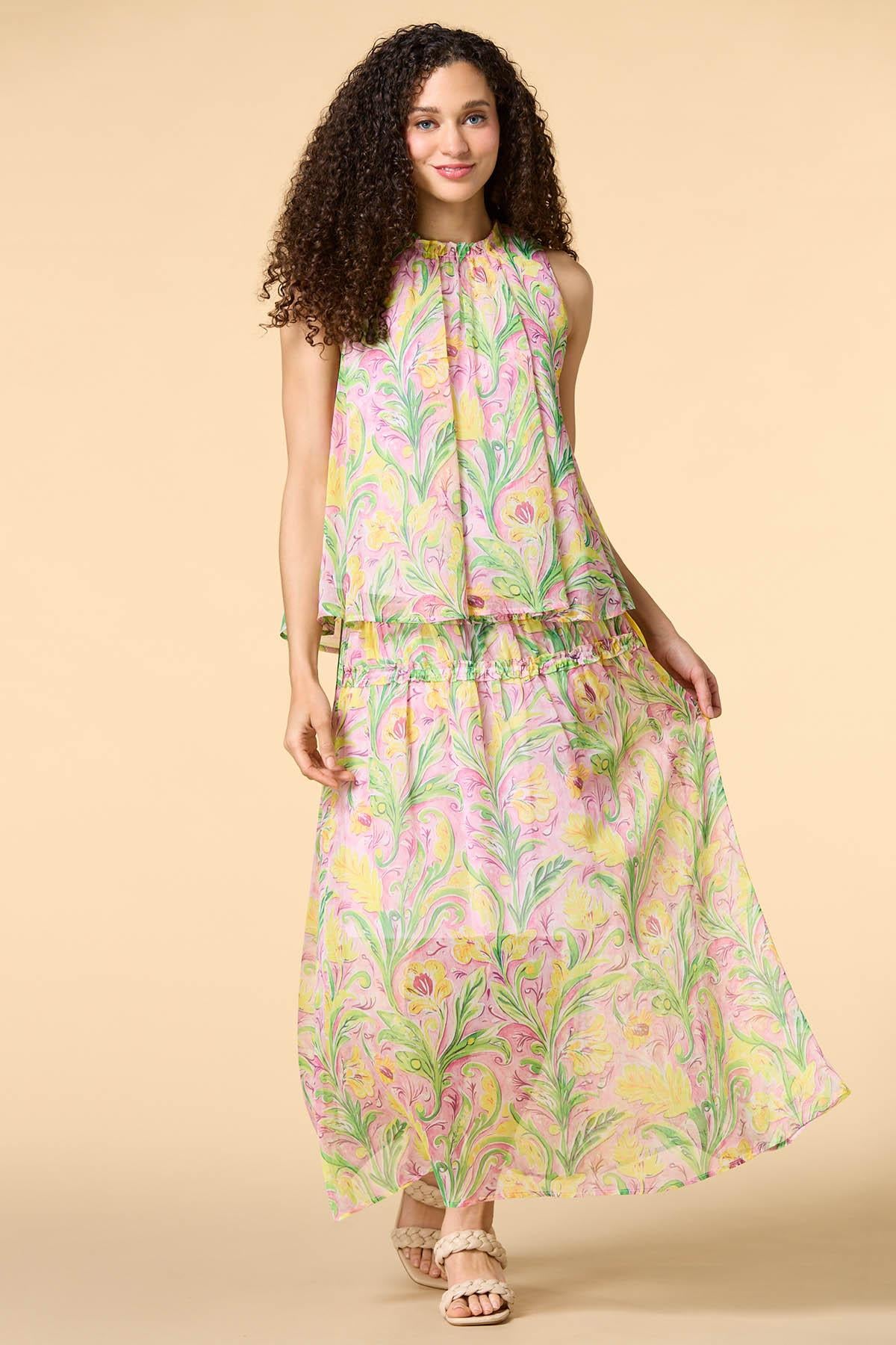 Versona spring showers maxi skirt MULTI