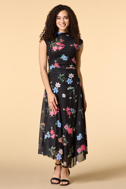 Versona night swim mesh maxi dress BLACK_PRINT