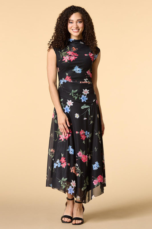 Versona night swim mesh maxi dress BLACK_PRINT