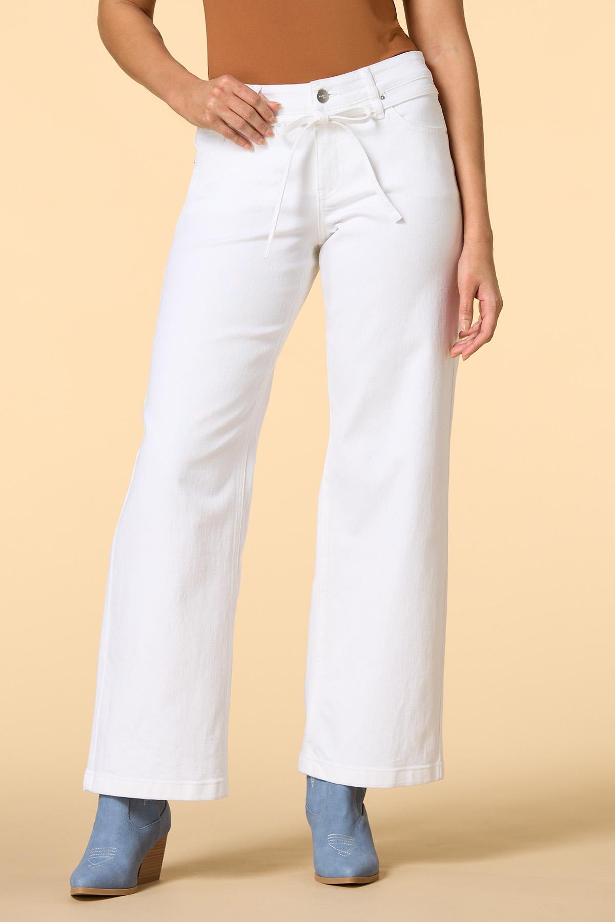 Versona tie the knot white jeans WHITE_DENIM