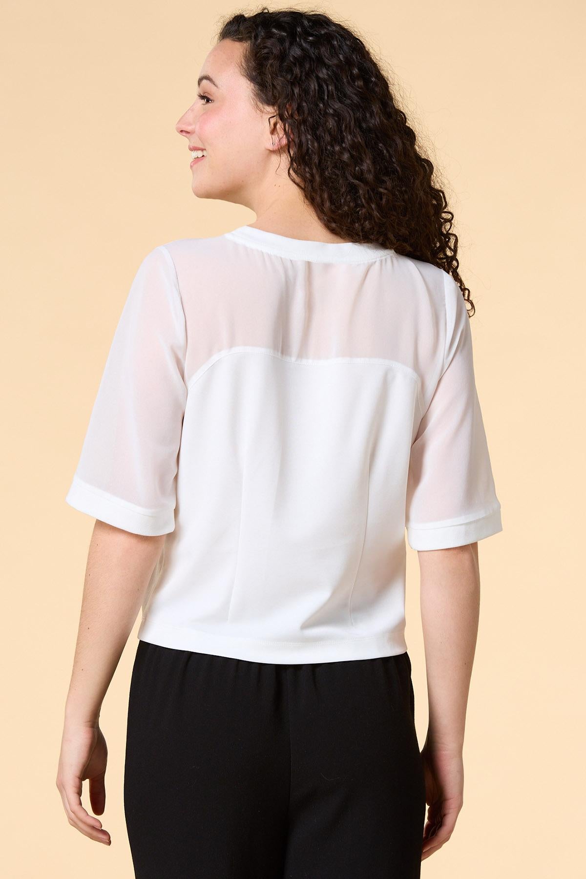 Versona sheer and dear top WHITE