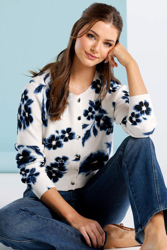 Versona pretty pansy cardigan BLUE_MULTI