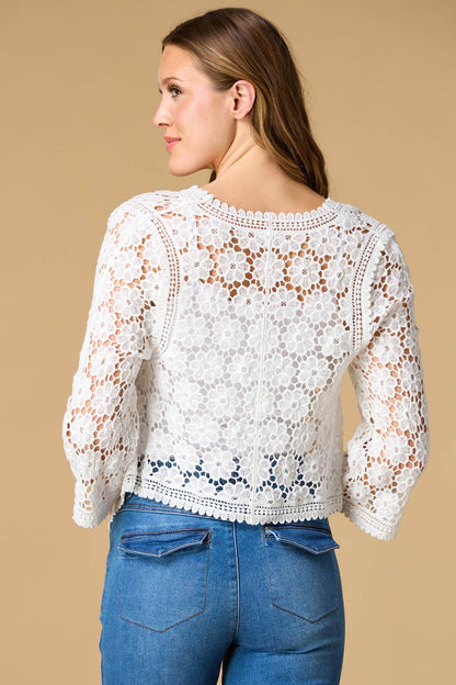 Versona dainty by design crochet cardigan WHITE