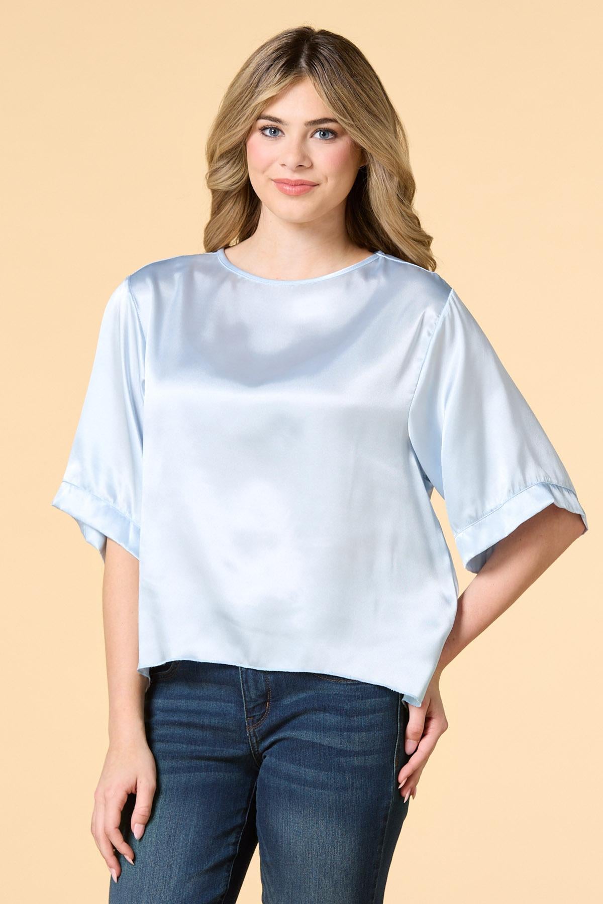 Versona smooth it over satin top BLUE