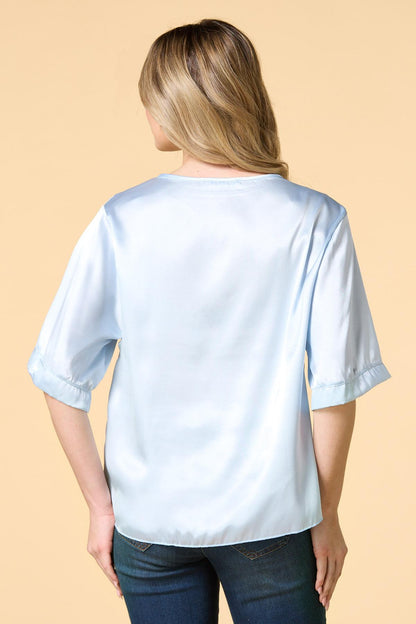 Versona smooth it over satin top BLUE
