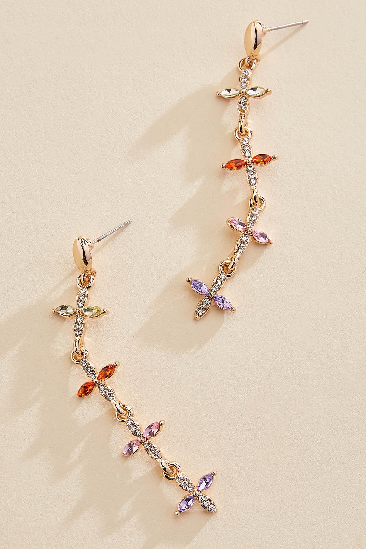 Versona multicolor floral linear earrings MULTI_SPRING